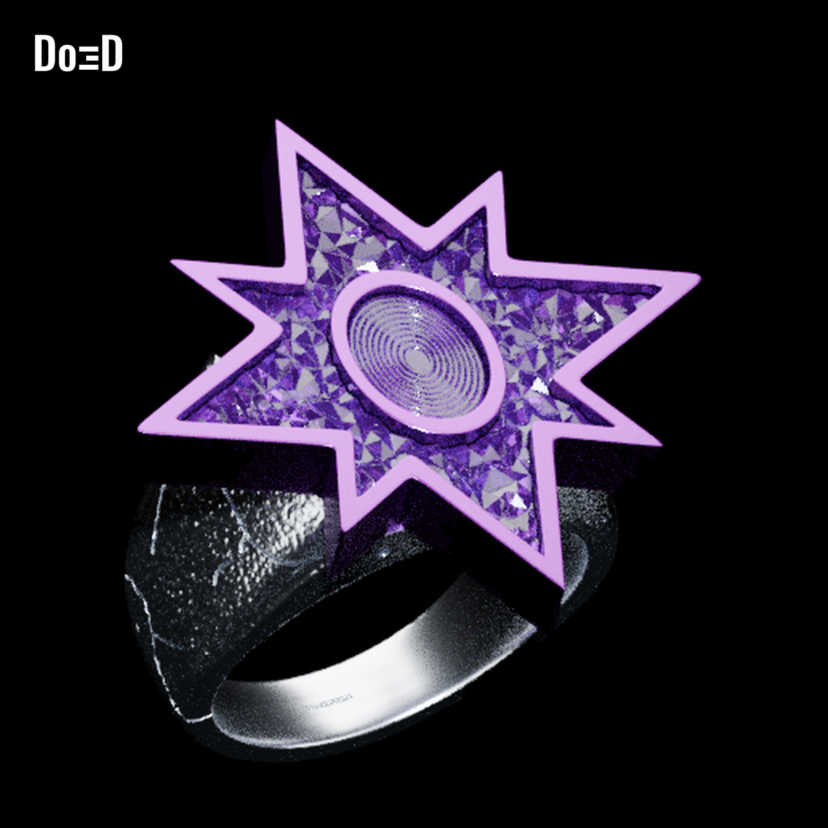 Custom Violet Lantern shaped ring by Do3D