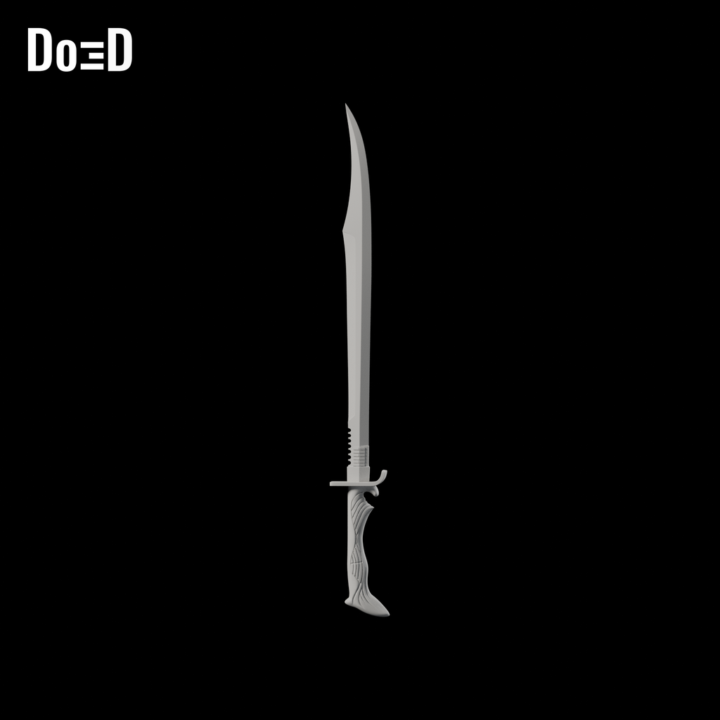 Do3D Snake Eyes Type 2 sword, original model, Blender rendered rear view