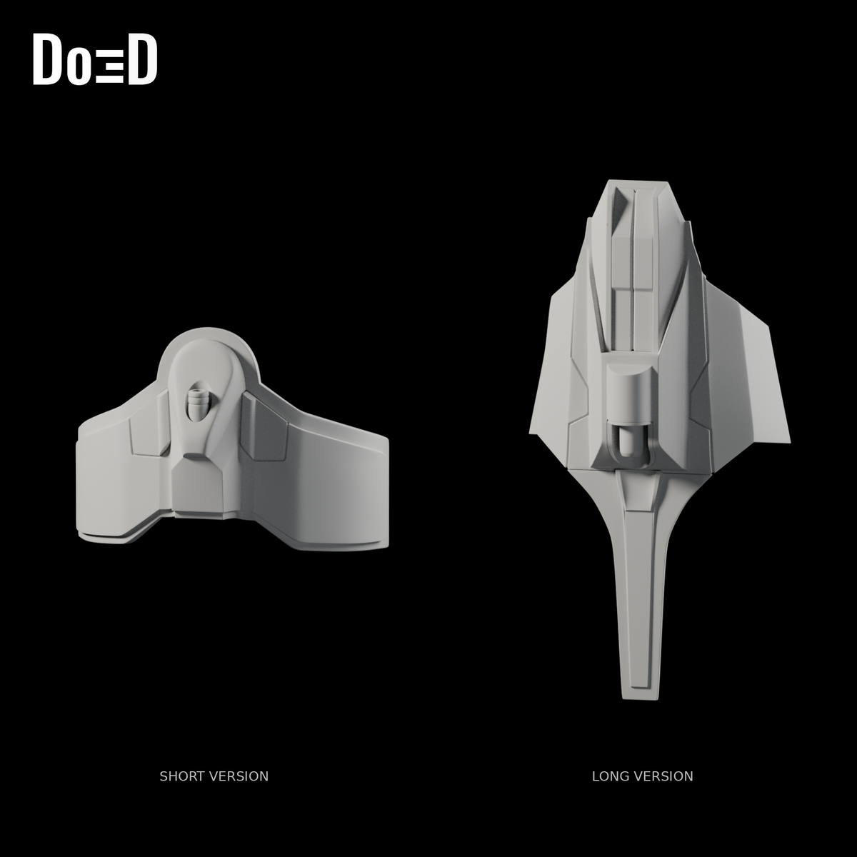 Spider-Man Civil War web shooter pack, supplied short and long versions, Blender rendered front view
