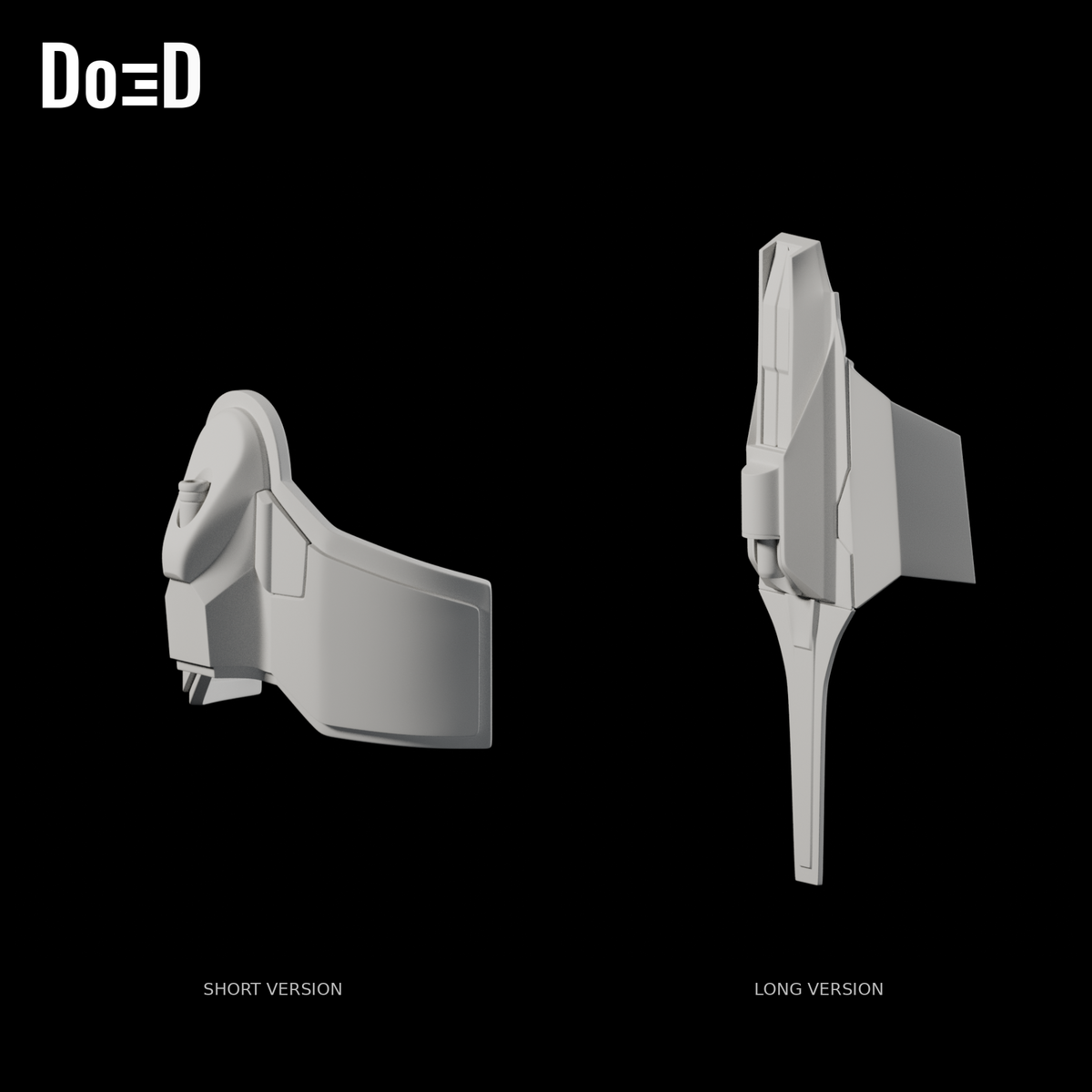 Spider-Man Civil War web shooter pack, angled side view of the same supplied short and long versions