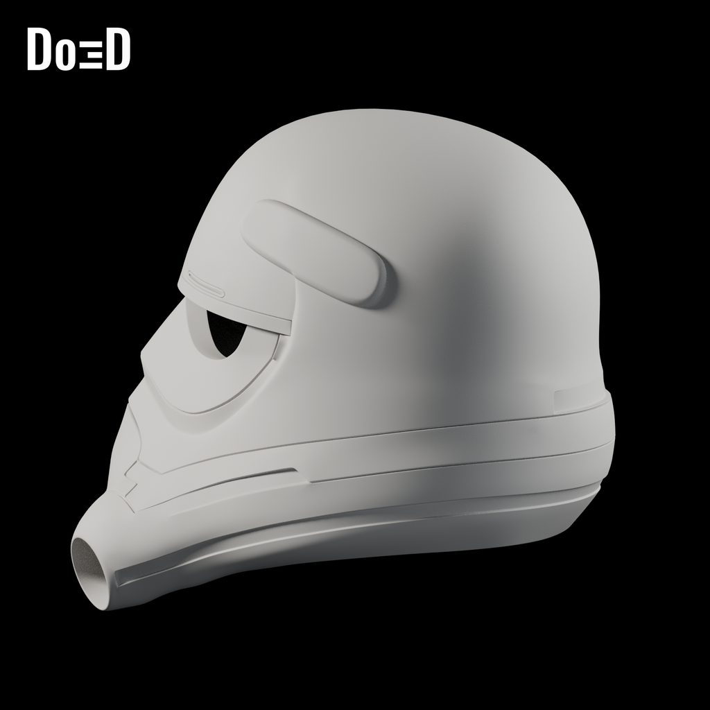 Do3D TIE Pilot supplied main helmet shell, side view