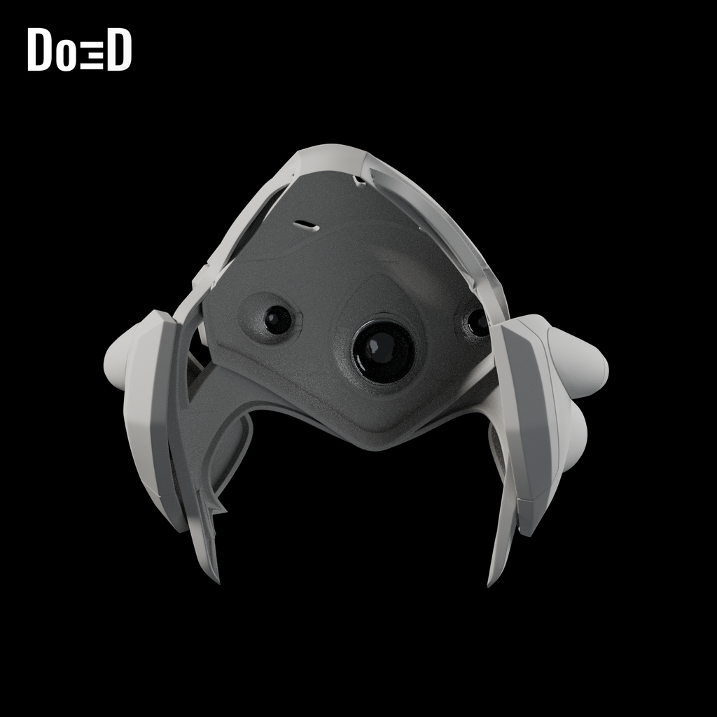 Do3D Widowmaker helmet, original model, Blender rendered rear view