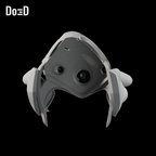 Do3D Widowmaker helmet, original model, Blender rendered rear view