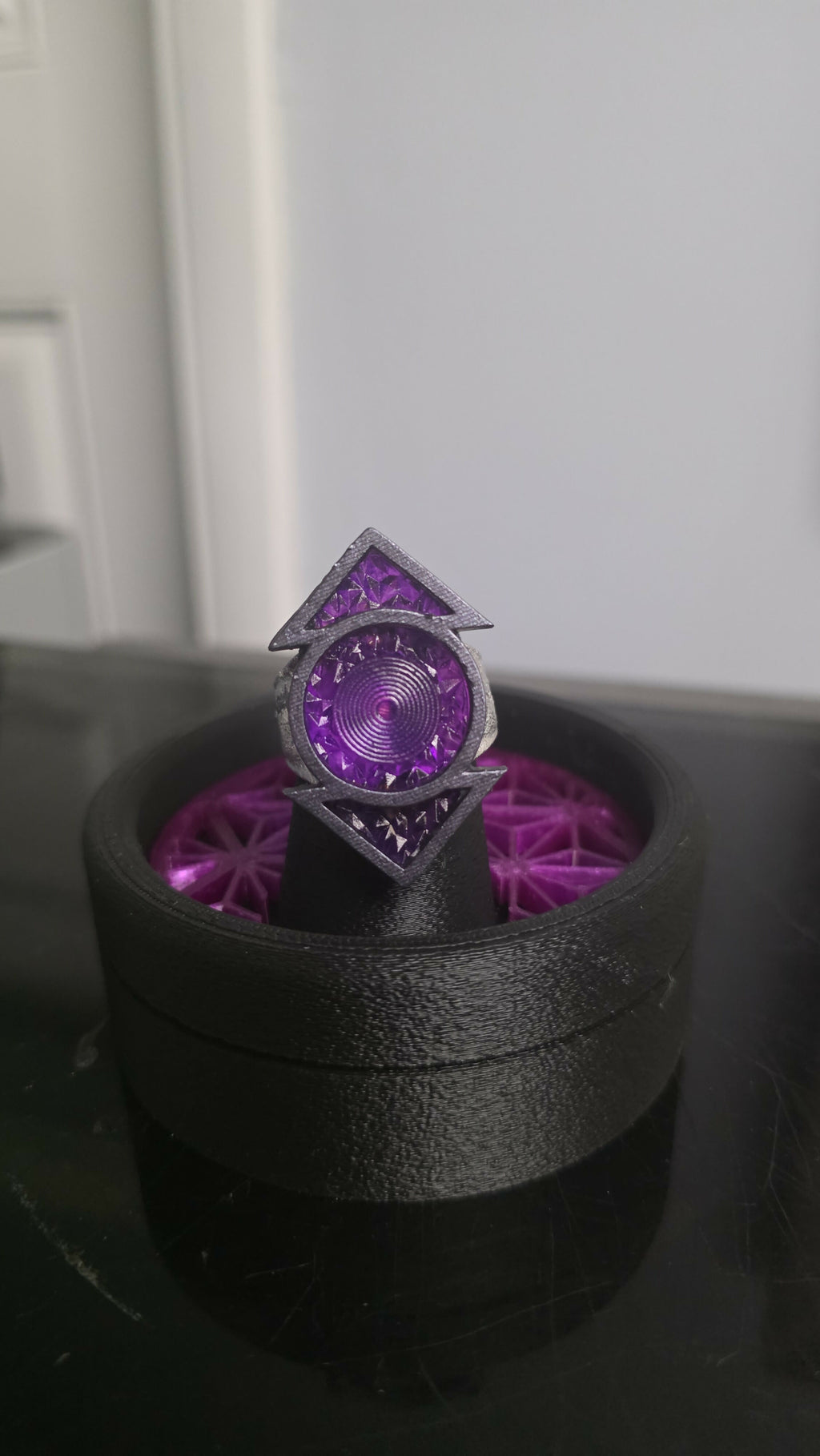 Indigo Lantern physical ring and display stand, product photo 5