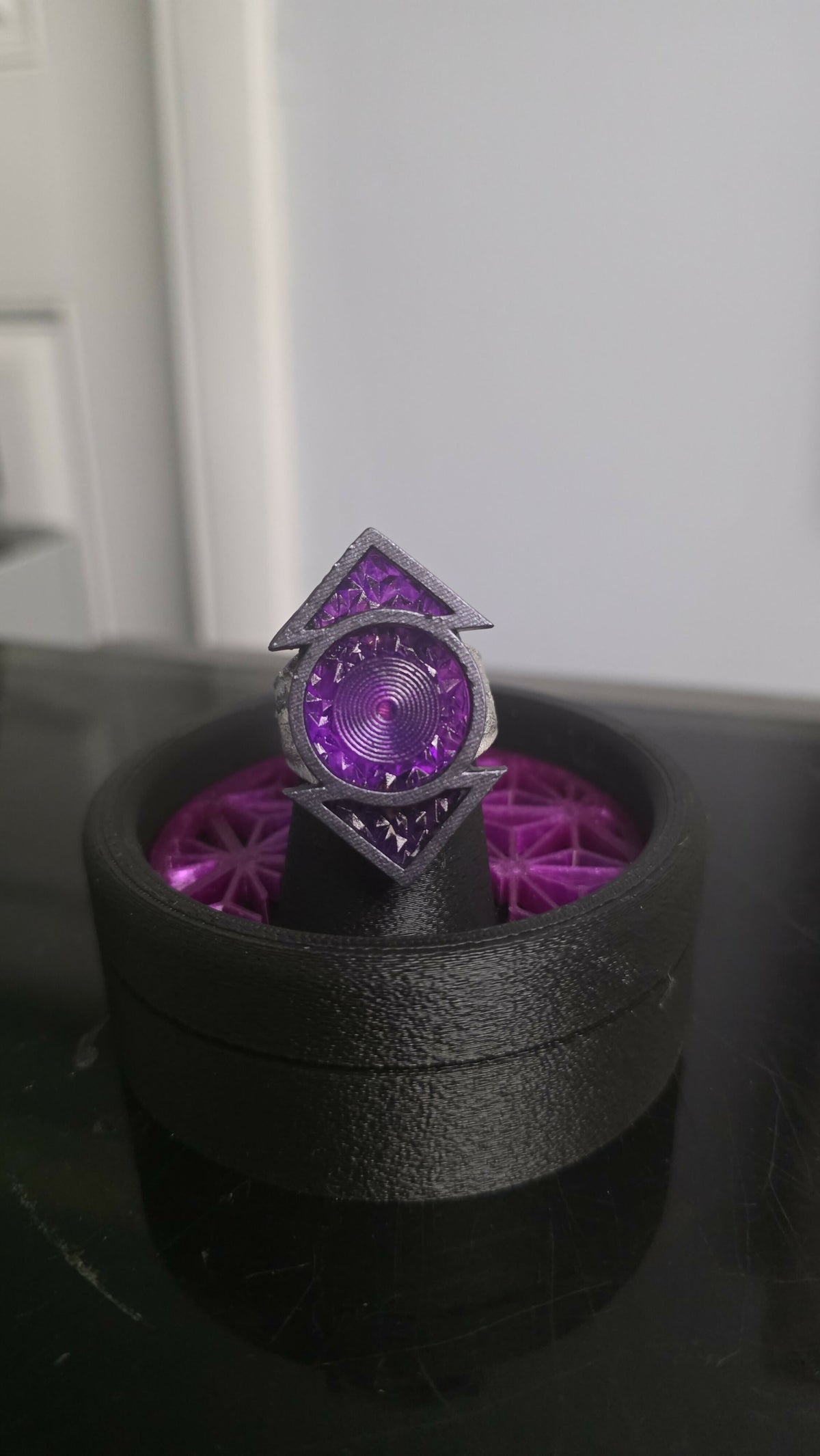 Indigo Lantern physical ring and display stand, product photo 5