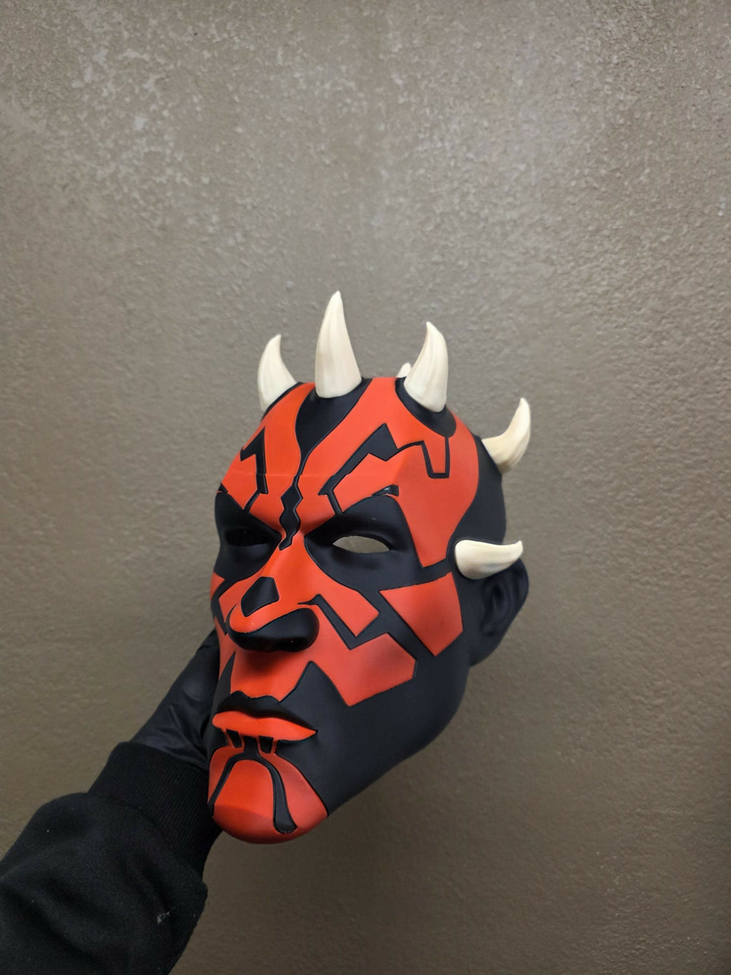 3D Printed Darth Maul Helmet – Ready to Wear – Magnetic Back Panel – Custom Size Available – Star Wars Cosplay Mask