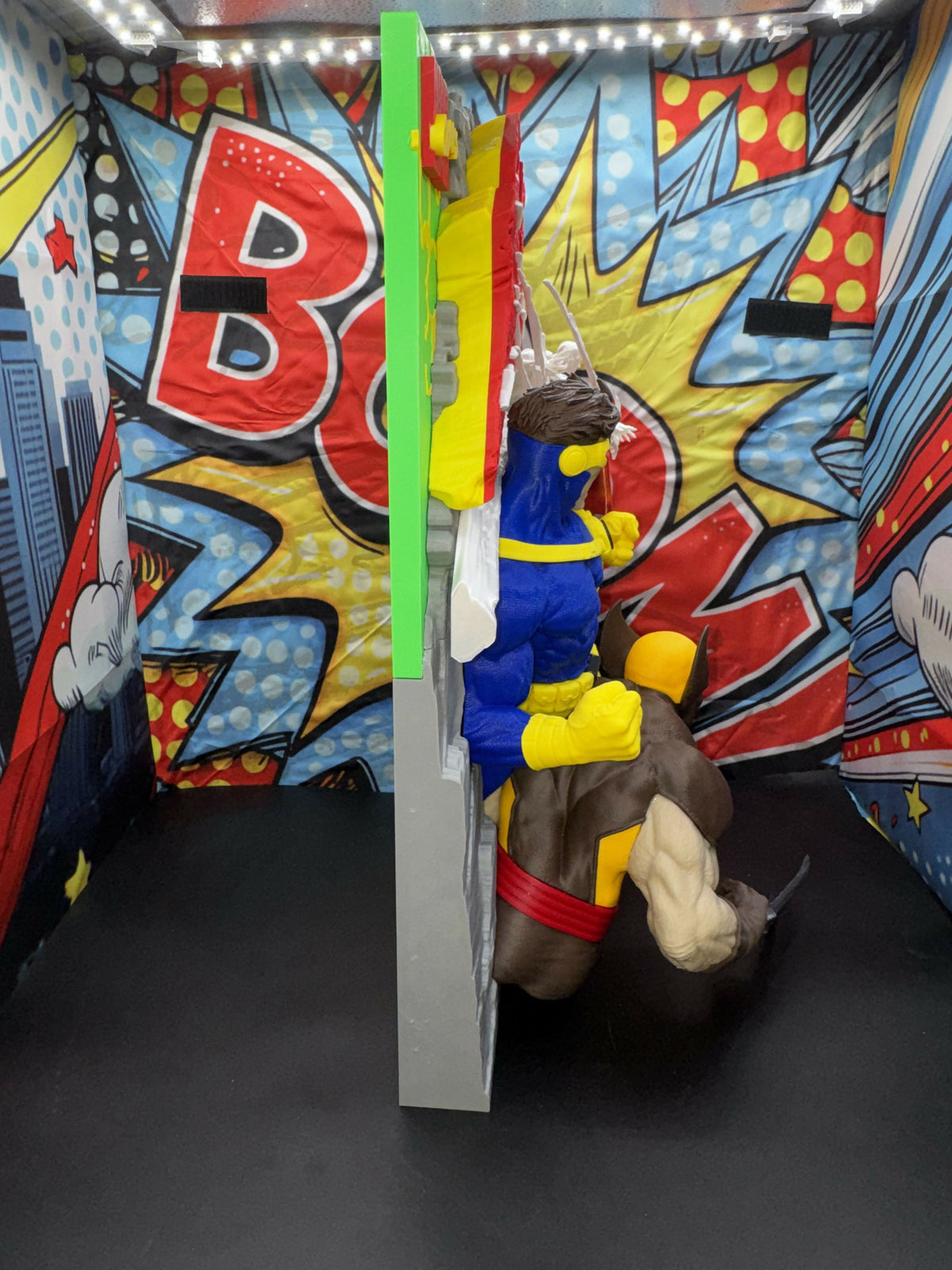 3D Printed Superhero Comic Poster – Clawed Mutant & Laser vision hero Wall Art