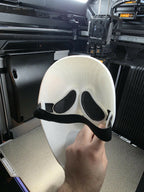 Wearable Ghostface Inspired Mask – 3D Printed – Mesh Eyes & Nose