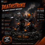 Deathstroke V2 DC Comics STL 3D Printable Model – Full Body Statue, Bust & Weapon Variations