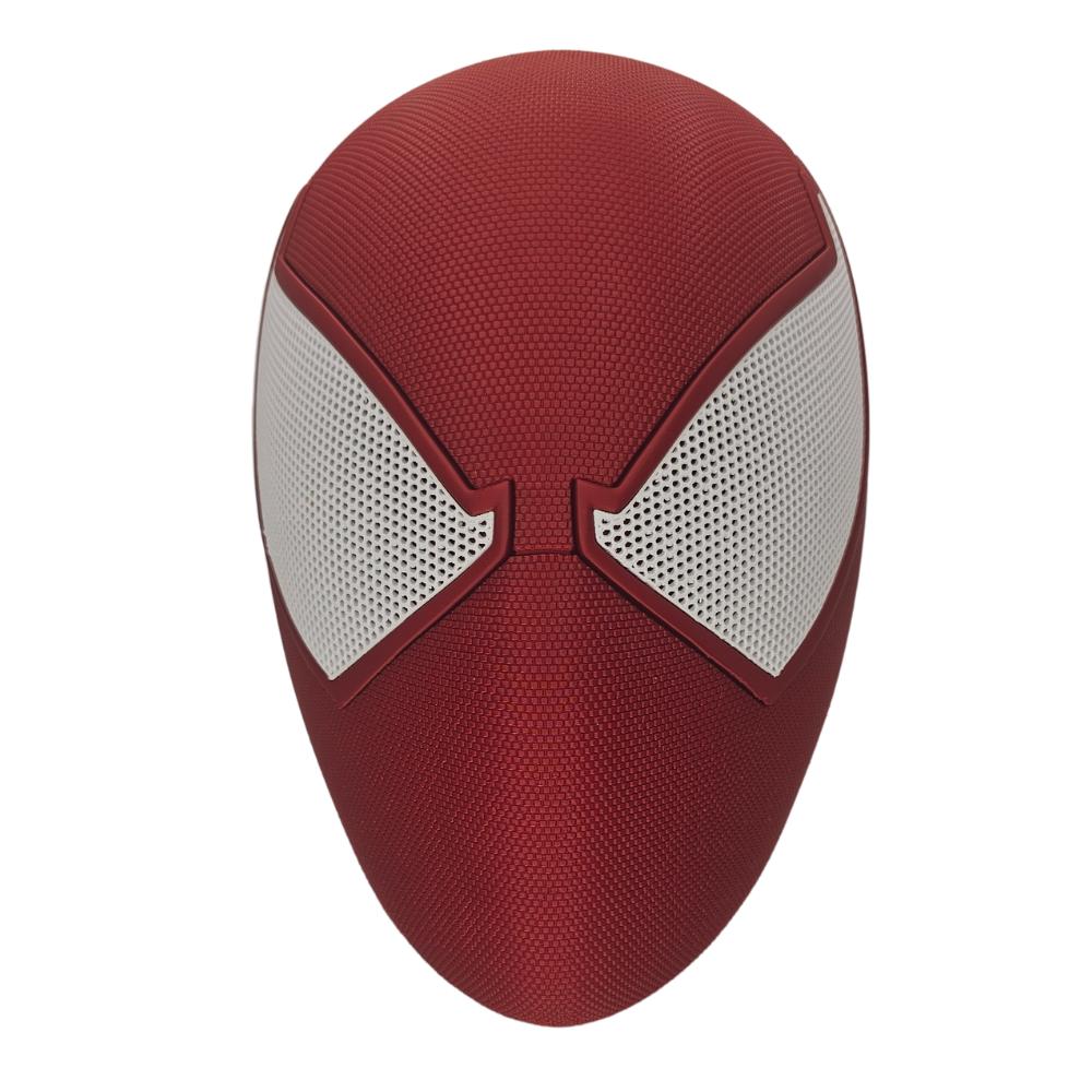Red Scarlet Web Mask with White Lenses – Superhero Style Cosplay Mask