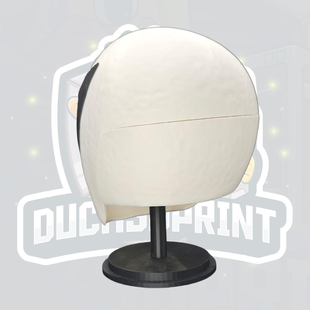 White Monster Helmet with Black Eye Frame – Cosplay Headpiece