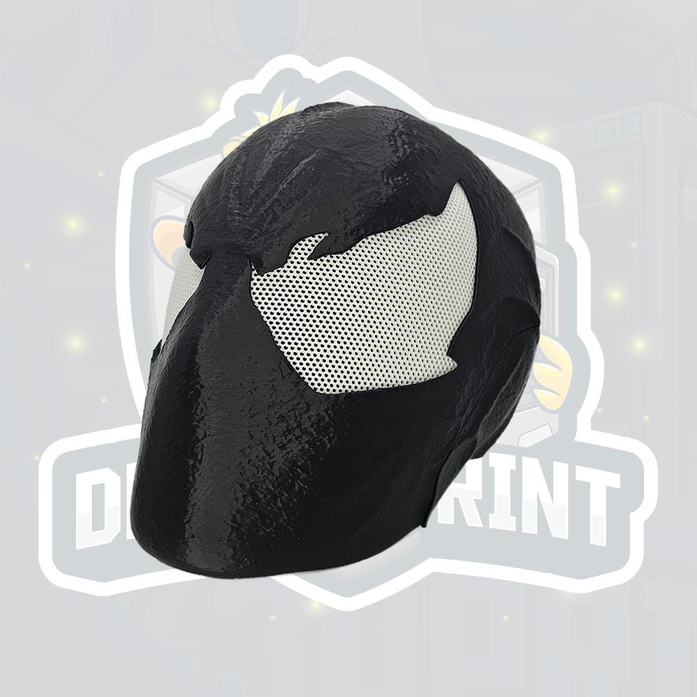 Symbiote Inspired Helmet – Black Two-Piece Display & Cosplay Helmet