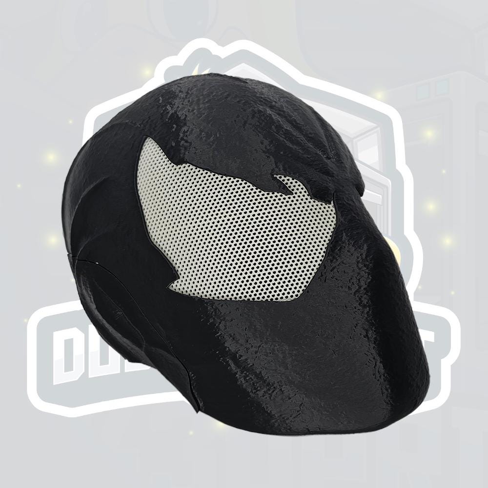 Symbiote Inspired Helmet – Black Two-Piece Display & Cosplay Helmet