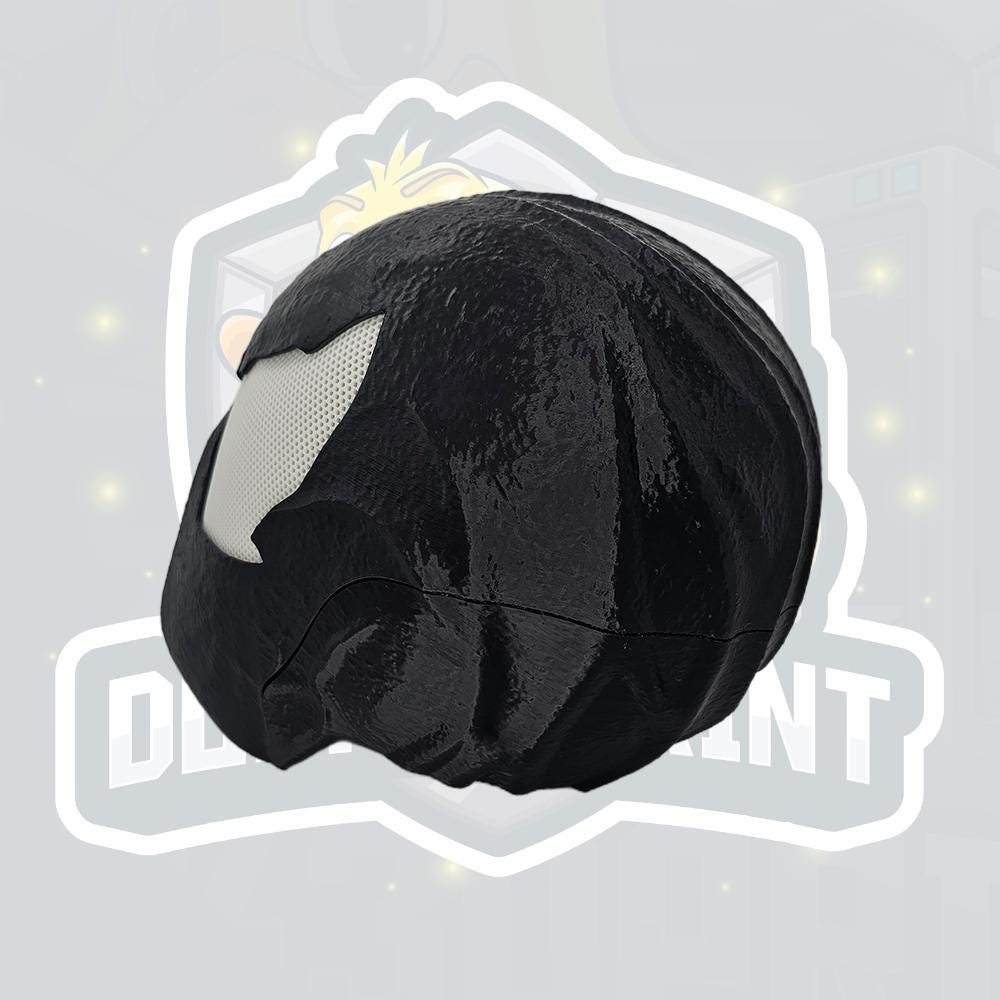 Symbiote Inspired Helmet – Black Two-Piece Display & Cosplay Helmet