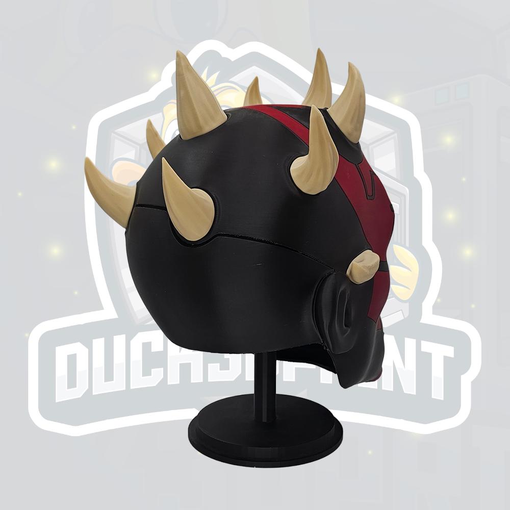 Red Black Horned Warrior Helmet – Full Colour Fantasy Cosplay Mask