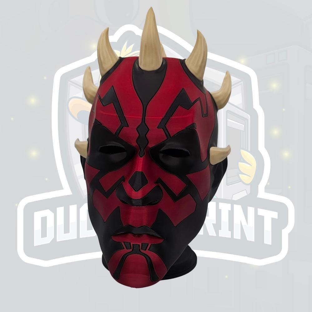 Red Black Horned Warrior Helmet – Full Colour Fantasy Cosplay Mask