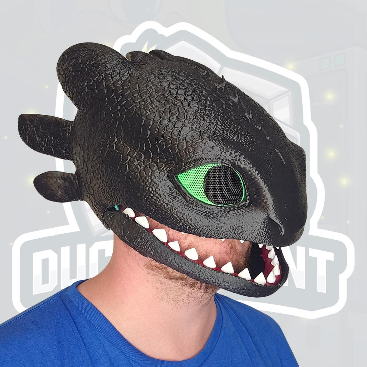 Black Night Dragon Helmet with Mesh Eyes – Fantasy Cosplay Mask