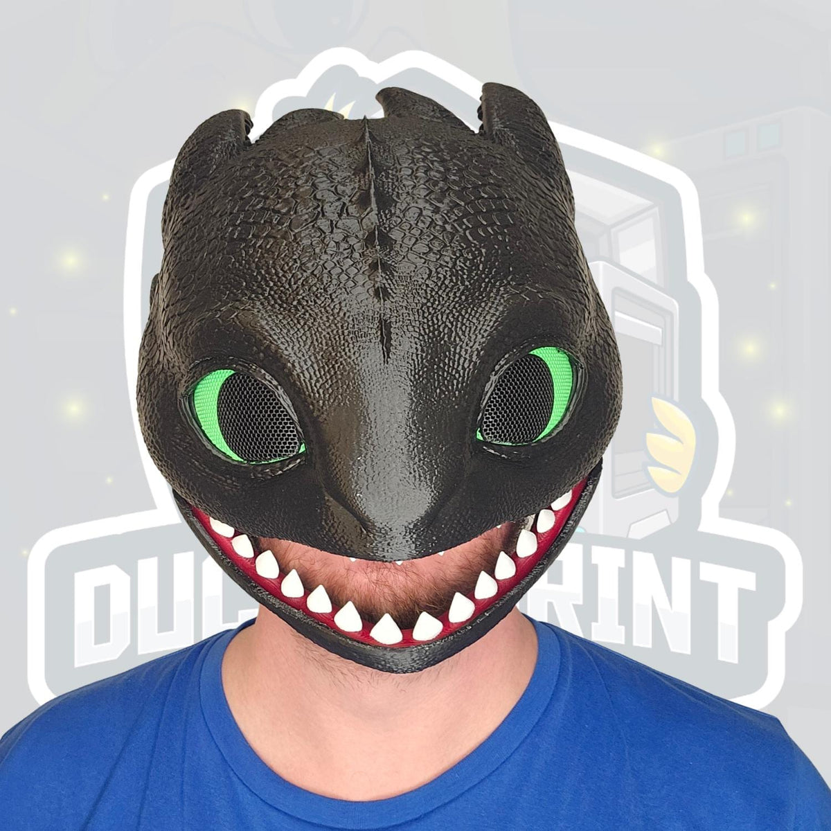Black Night Dragon Helmet with Mesh Eyes – Fantasy Cosplay Mask