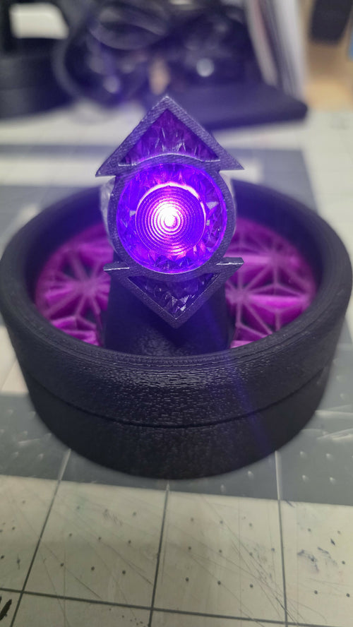 Indigo Lantern physical ring and display stand, product photo 1