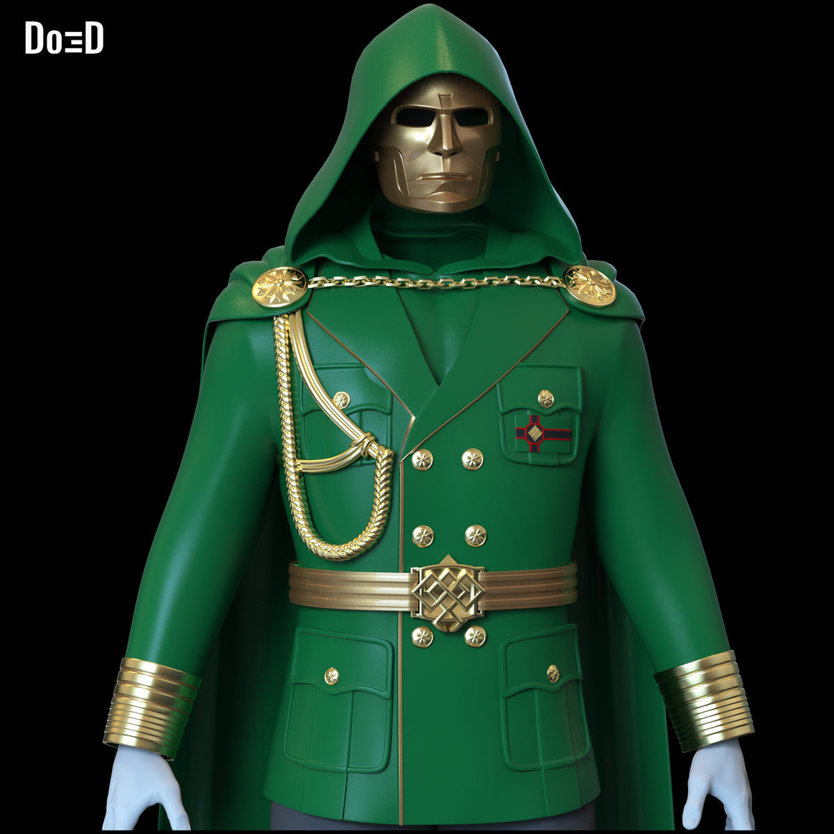 Lord Doom Gold Helmet and Accessories | Doctor Doom 3D Printable STL Files #LD945