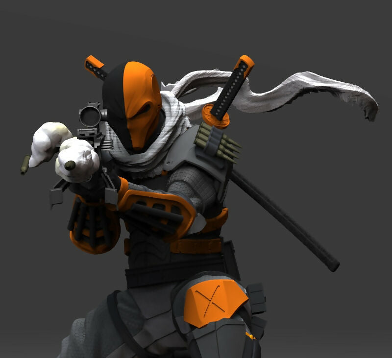 Deathstroke V2 DC Comics STL 3D Printable Model – Full Body Statue, Bust & Weapon Variations