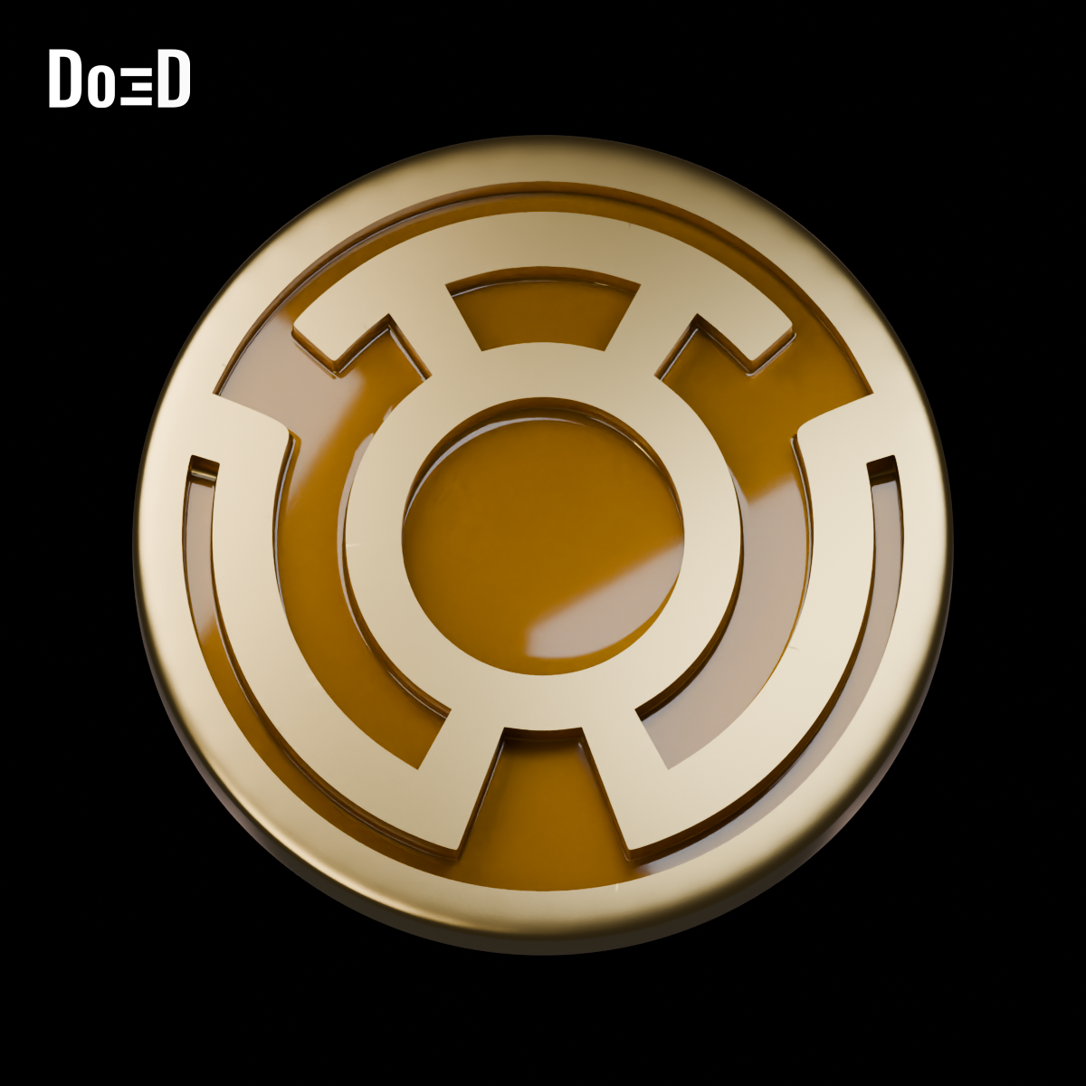 Emblem Only | Yellow Lantern Fear Power Battery | 3D Printable Model #YF25