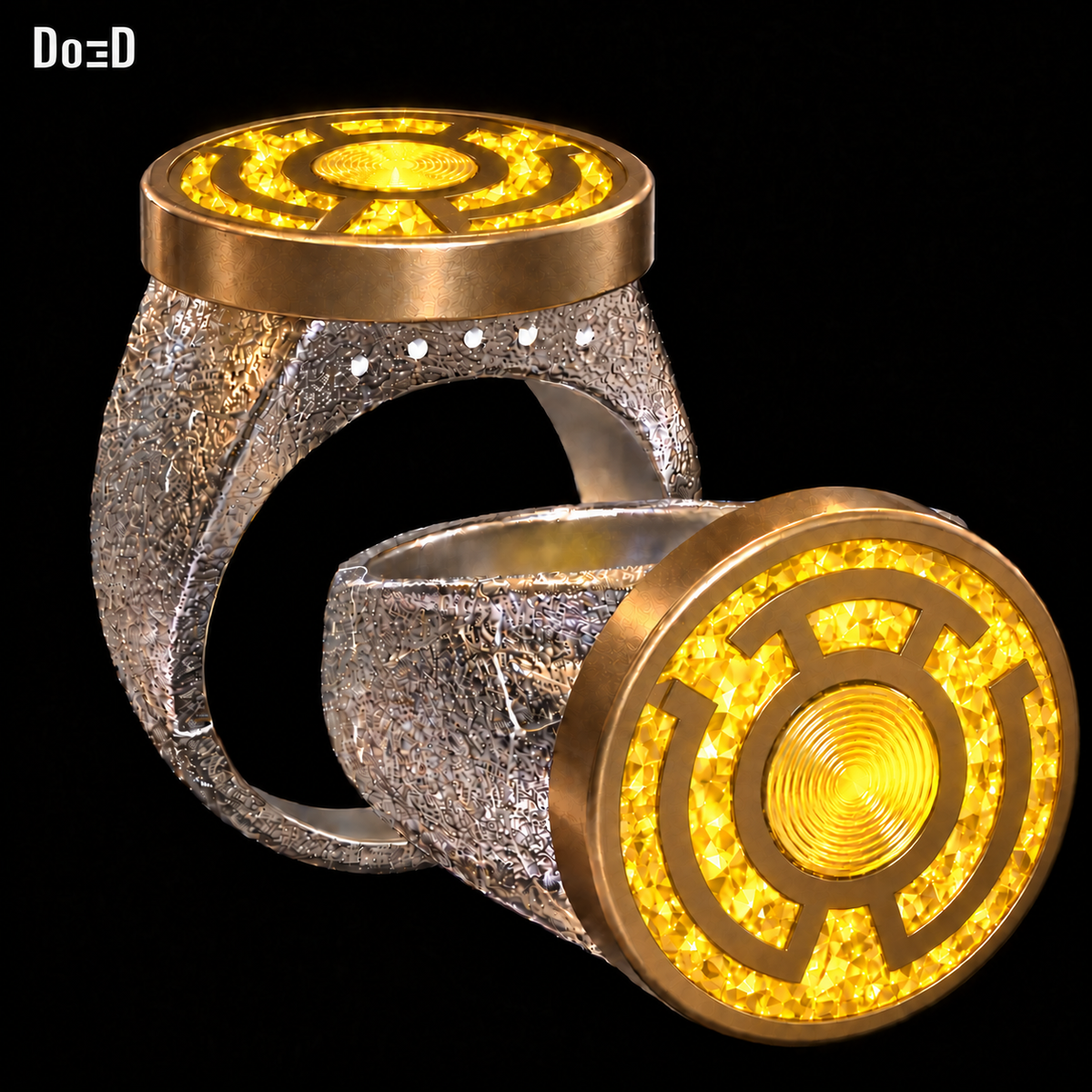 Yellow Lantern Ring Fear 3D Printable Model Print STL File #YLR325